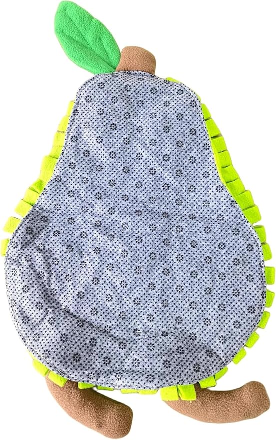 Ferret Cats Snuffle Mat Fleece Foraging Mats Interactive Feeding Toy Small Animal Rabbit Guinea Pig Rat Hamster Anti Slip Treat Dispenser Slow Feeder (Pear)