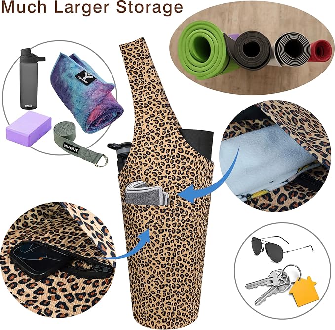 Yoga Mat Bag - Long Tote with Pockets - Holds More Yoga Accessories - Yoga Bag Fit Most Size Mats - Yoga Mat Carrier
