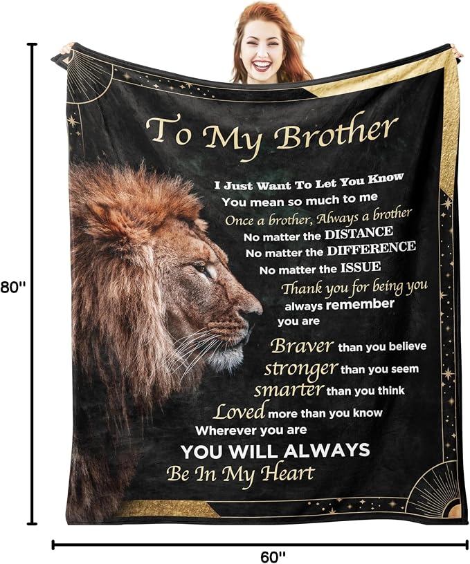 Best Brother Gifts from Sister for Birthday, Big Brother Birthday Gifts for Brother Adult from Sister,Birthday Gifts for Brothers from Sisters, 60"x80"Blanket
