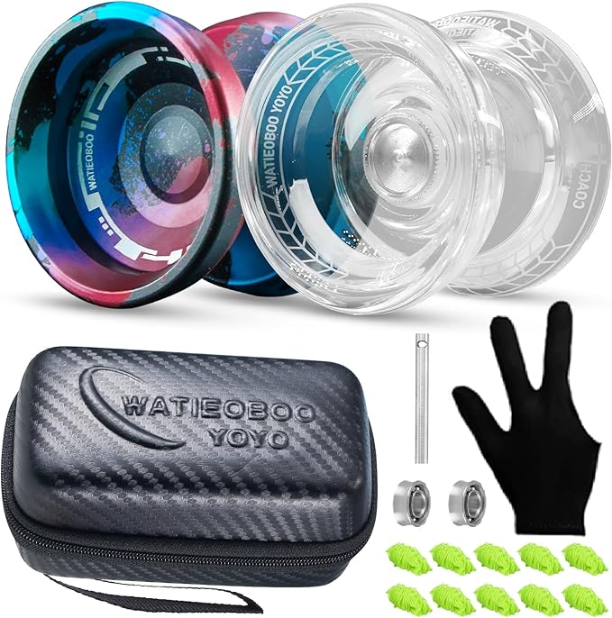 WATIEOBOOYOYO P02+M18 YoYo Perfect Set, Dual Mode yoyo (Professional Responsive and Non-Responsive), Suitable for Yo-yo Beginners Kids and Adult Professional Players, yoyo Tricks Performance