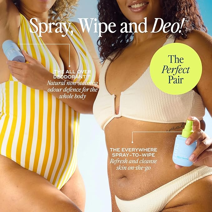 Luna Daily The Everywhere Spray-To-Wipe | Cooling Body Mist & Hydrating pH-Balanced Feminine Care | Cooling Water Lily + Fresh Citrus | Anti-Chafing & Odor Control 80ml