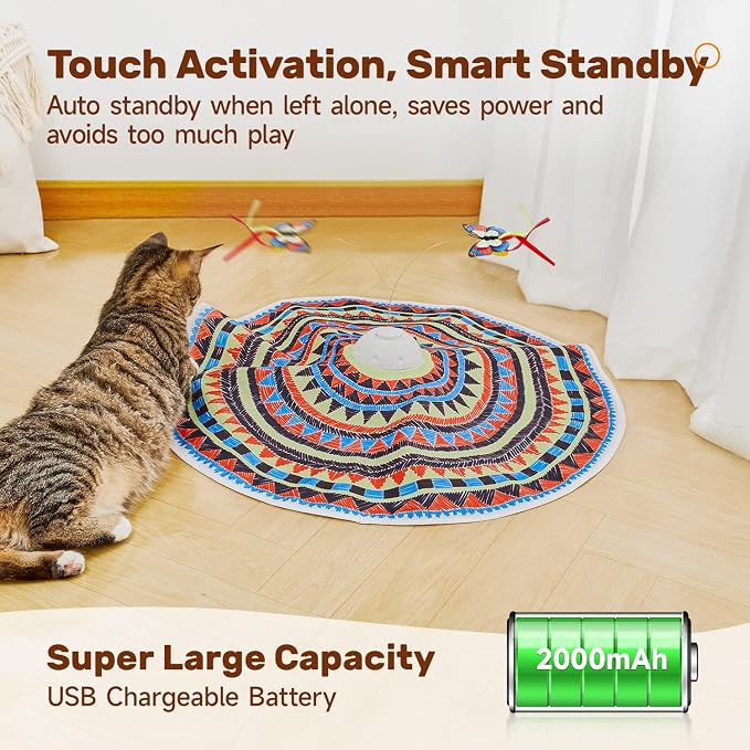 Potaroma Cat Toys Chargeable, 3in1 Hide and Seek, Interactive Fun