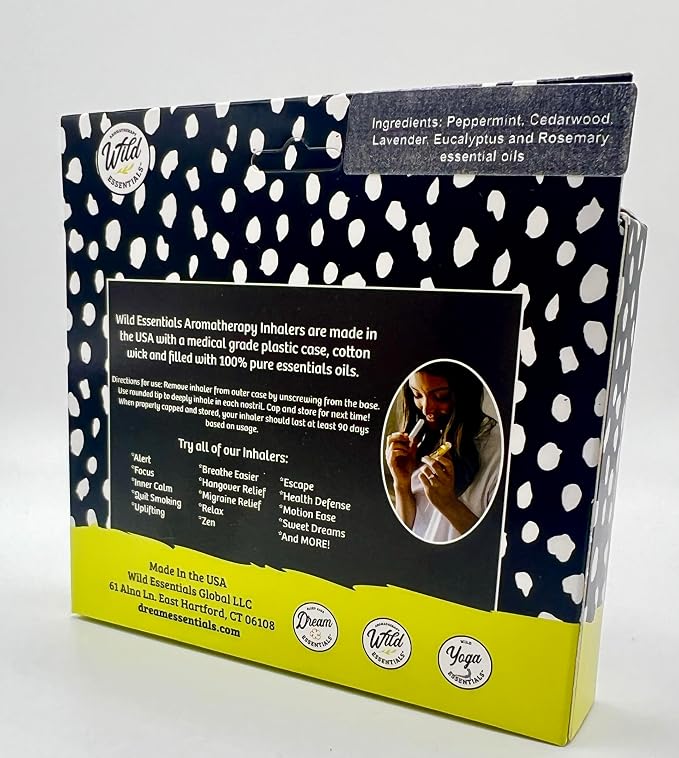 Wilder Essentials 3 Pack of Wake The f Up Aromatherapy Nasal Inhalers Made with Premium Grade Essential Oils to Help Keep You Awake and Energized