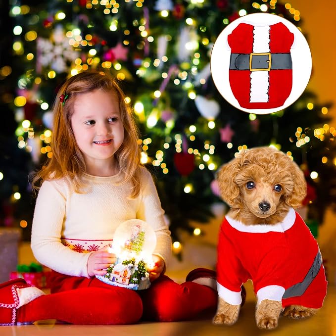 5 Pack Christmas Dog Shirts Christmas Santa Pet Clothes, S Fits 3-5 Lbs | Soft Fabric Xmas Snowman Costume, Winter Puppy Outfit for Dogs Cats Pet, Festive Holiday Party Apparel, Cozy Christmas Shirts