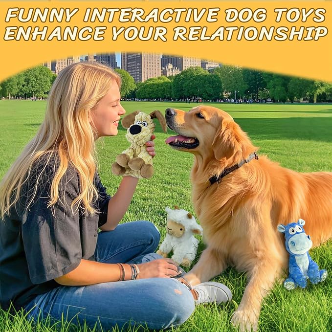 Squeaky Stuffed 3PCS Dog Toys, Chew for Large Medium Small Breeds