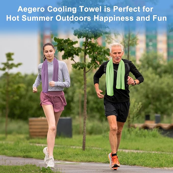 Aegero 4 Pack Cooling Towel (40"x12"), Cooling Neck Wraps,Soft Breathable Chilly Towel, IceTowel, Microfiber Towels for Yoga, Sport, RunninGym, Camping, Fitness, Workout & More Activities(Multicolor9)