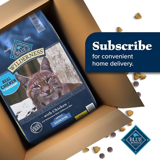 Blue Buffalo Wilderness Chicken Adult Indoor Dry Cat Food, Grain-Free 15 lb | Real Chicken #1 Ingredient, Grain-Free Recipe, High Protein Nutrition, Antioxidant-Rich LifeSource Bits