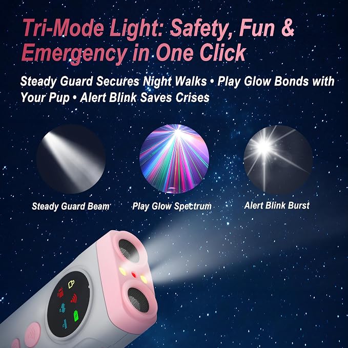 Dog Bark Deterrent Devices, 2X Ultrasonic Anti Barking Device for Dogs, Color Display & 50ft Range, Pet Gentle Anti Barking Device, Portable Safe & Effective Alternative to Bark Collars (Pink)