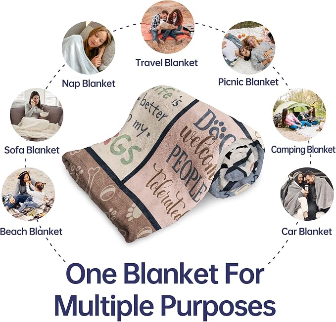 Dog Mom Gifts for Women – Best Mom Ever Blanket for Dog Lovers | Funny Canine-Inspired Throw for Women, Cozy Present for Dog Owners on Birthday, Christmas, or Mother’s Day – 80" x 60"