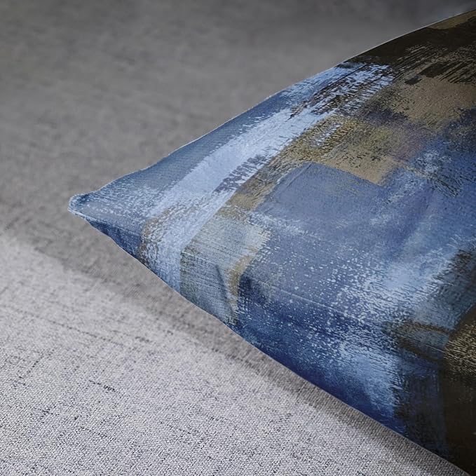 Emvency Throw Pillow Covers Set of 2, 18 x 18 Inch, Blue Abstract | Retro Modern Contemporary Outdoor Decorative Square Pillow Cases Couch Cushion Case for Couch Bed Sofa Living Room Home Decor