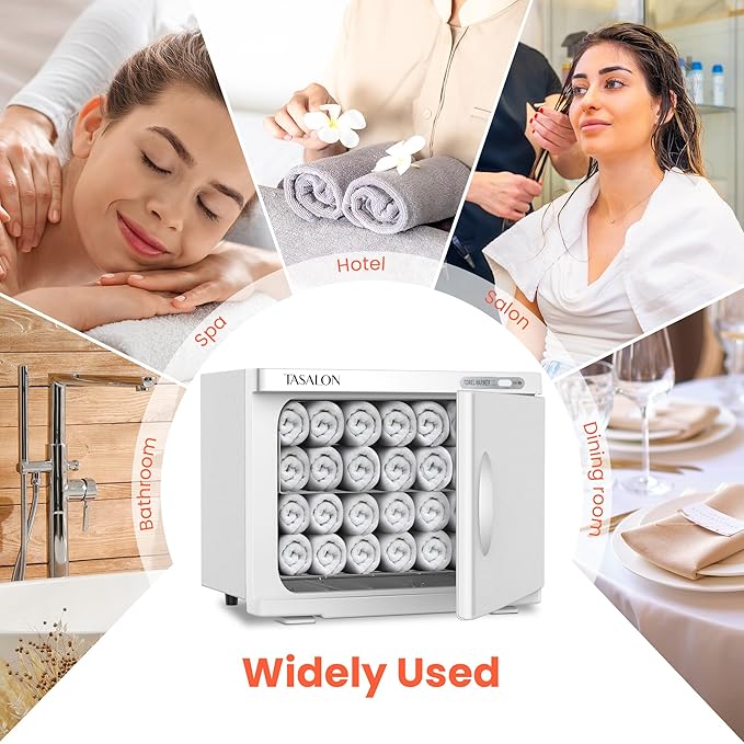 TASALON Professional Hot Towel Warmer Cabinet, 23L Large Capacity, Use for Facial Spa, Hair Beauty, Salon Equipment and Home, Perfect Temperature for Towel Warmer, Fits up to 72 Small Towels - White