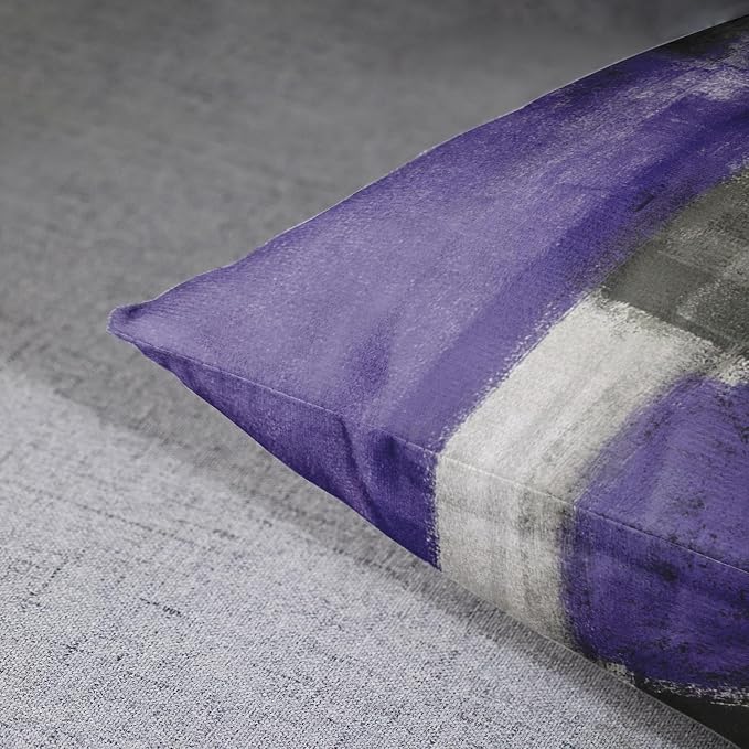 Emvency Throw Pillow Covers Set of 2, 18 x 18 Inch, Line Purple | Abstract Modern Retro Outdoor Decorative Square Pillow Cases Couch Cushion Case for Couch Bed Sofa Living Room Home Decor