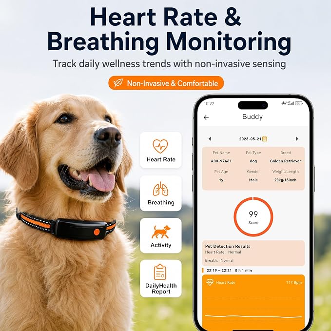 4G LTE GPS Pet Tracker & Virtual Fence, Real-Time Location, Heart Rate & Activity Monitor, Remote Training Smart Collar for Large Cats, Small, Medium and Large Dogs (Black)