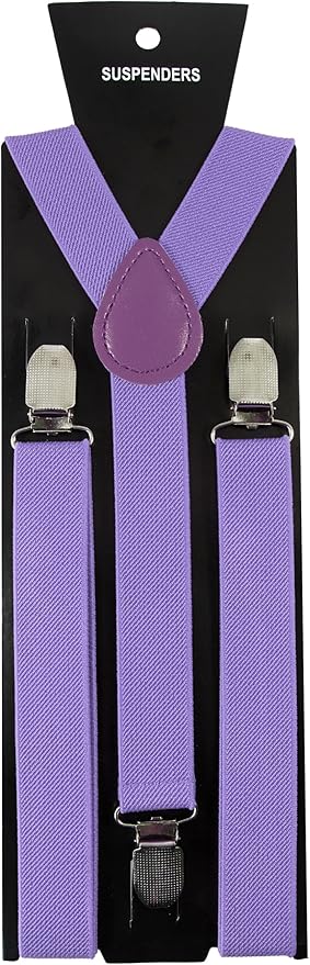 JEMYGINS Solid Color Mens Suspender with 3 Strong Clips Adjustable Braces