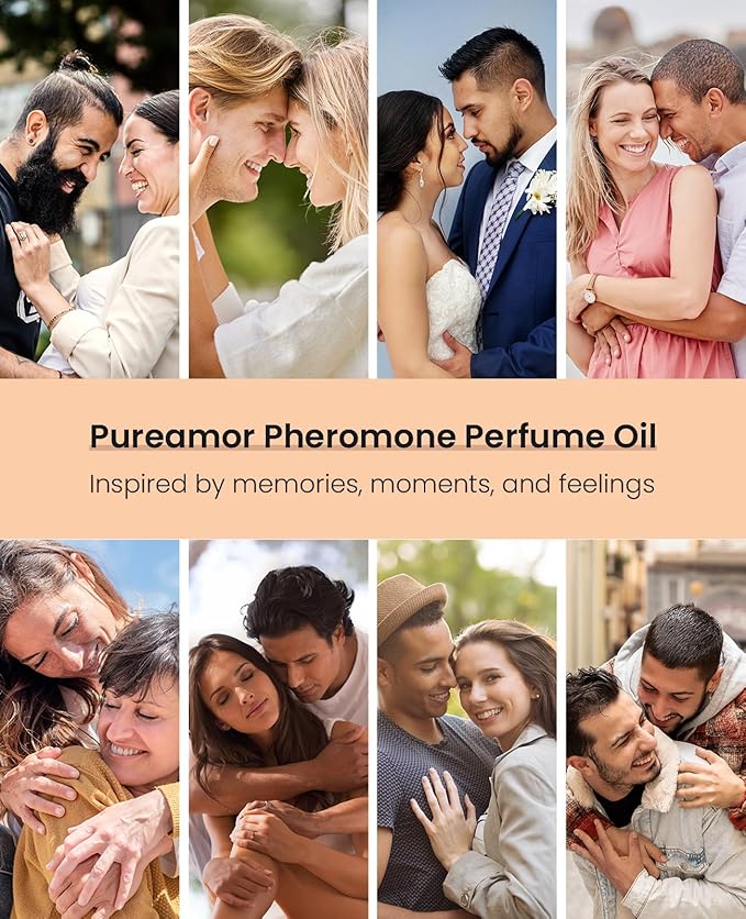 PUREAMOR Pheromones Perfumes for Women & Men, No. 86. Mix of Amber, Saffron, Jasmine, Woody Fragrances, 0.34 fl.oz Travel Size Perfume Oil Spray, Advanced Fragrance Pheromone Perfume,Pheromone Cologne