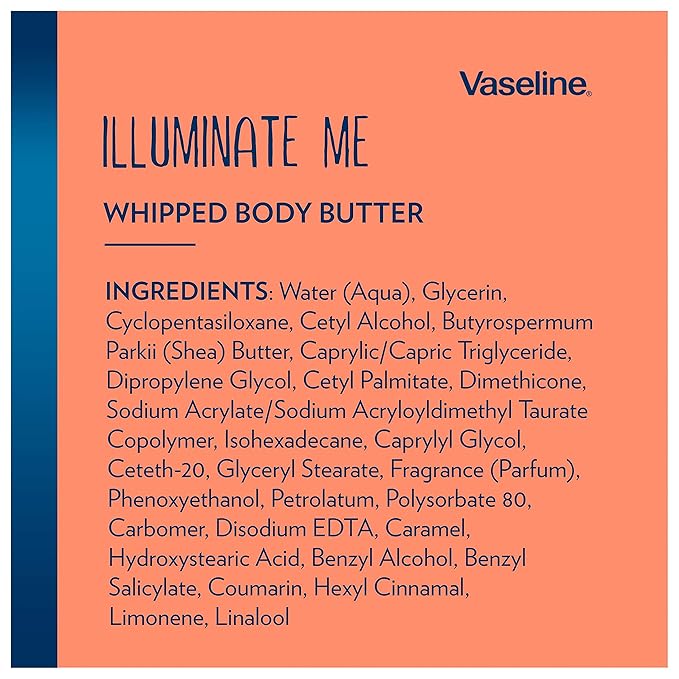 Vaseline Illuminate Me Shea Butter Whipped Body Butter for Melanin Rich Skin Provides 24 Hour Moisturization for Dry Skin 11 oz
