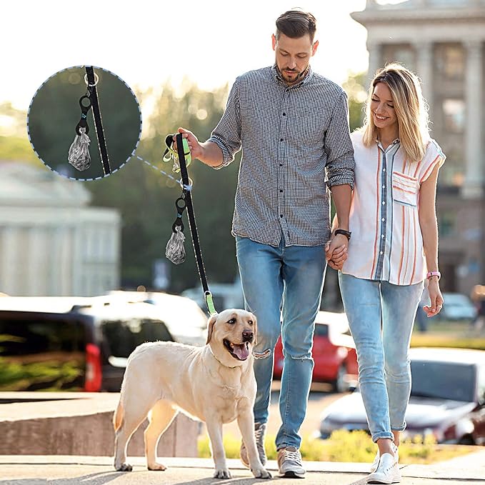 Dog Poop Bag Holder for Leash Waste Bag Carrier Dog Poop Bag Dispenser for Walking Running Bicycle Accessory 2 Pieces (Mixed Blue)