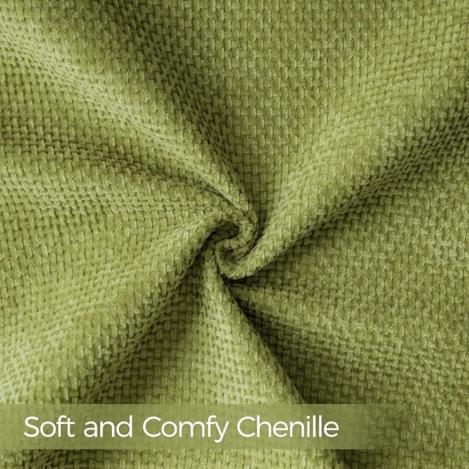 a moment Forest Green Chenille Throw Pillow Covers 22x22 Inch Pack of 2 Modern Decorative Throw Pillow Covers Farmhouse Cross Covers Home Decor for Sofa Bedroom Living Room