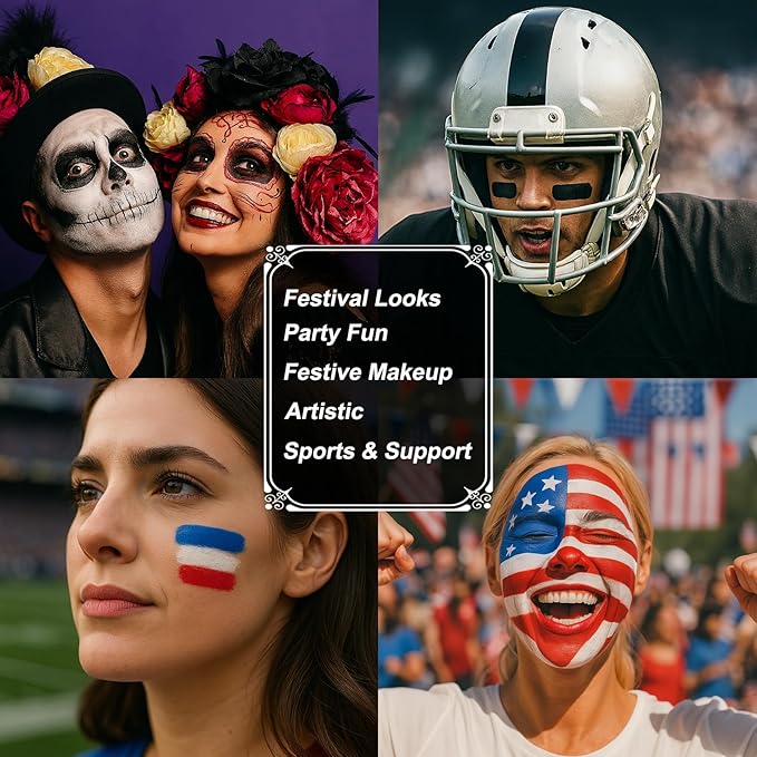 BOBISUKA Orange Face Paint Stick – Creamy Blendable Sweatproof Eye Black for Sports Halloween SFX Cosplay Costume Makeup, Great for Pumpkin, Tiger, Fire Makeup Looks