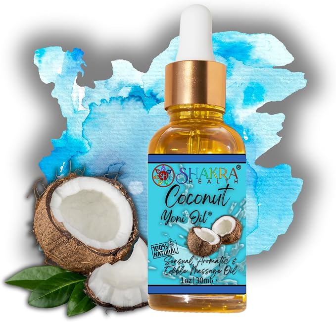 Yoni Oil Coconut Vegan Body Massage Oil, 30ml, Moisturises, Balances pH, Freshens Scent, Golden