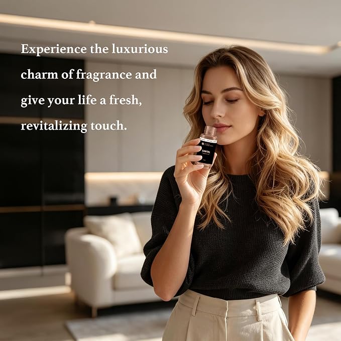 Luxury Hotel Scent Santal Diffuser Oil Waterless Essential Aromatherapy for Cold Air & Car Diffusers – Long Lasting Refill for Large Room & Home - Signature Sandalwood (20ml/0.68Fl oz)