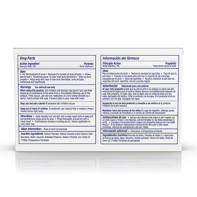 Asepxia Salicylic Acid & Activated Charcoal Bar Soap | Acne Treatment, Reduces Pimples & Blemishes, Deep Cleansing Facial Cleanser, Dries Out Acne, Prevents Breakouts, Face wash, 4 Oz, 1-Pack