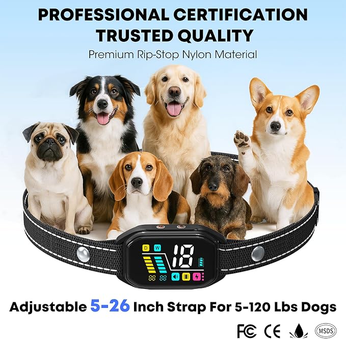 Dog Bark Collar with Remote: 2-in-1 Bark & Shock Collar