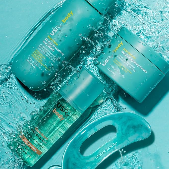 Urban Skin Rx Even Tone 5% AHA Smoothing Body Wash, Lathering Gel Formula, Deeply Cleanses, Soothes & Improves Appearance of Bumpy Texture, Blemishes & Uneven Skin Complexion, Daily Use, 13 Fl Oz