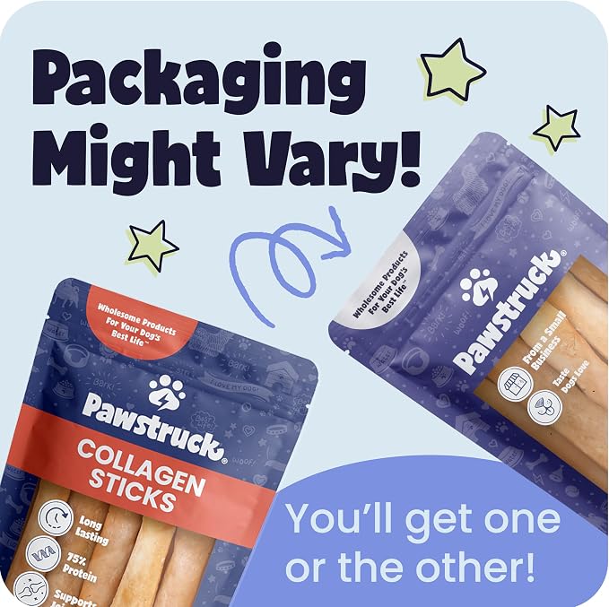 Pawstruck Natural Large 12" Beef Collagen Sticks for Dogs – Long-Lasting Rawhide Alternative, High Protein Treats with Chondroitin & Glucosamine – 5 Pack | Long Lasting Single Ingredient for Aggressive Chewers - Low Odor Alternative to Rawhide & Bully ...