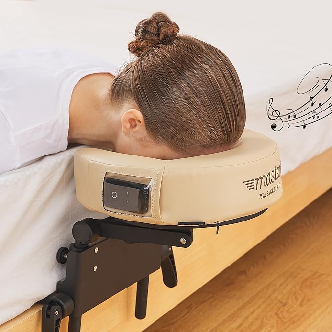 Master Massage 28" Argo Portable Massage Table with Extra Music Master Crescent Round High Fidelity Sound Face Cradle Cushionin