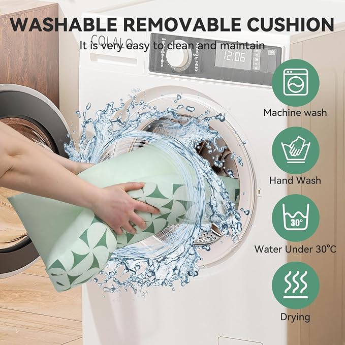 Zerbuger 25in Green Pattern Rectangle Cat Dog Bed Machine Washable Sofa | Sleeping for Large Medium Small Pets Indoor Outdoor, Non-Slip Bottom Soft Puppy Bed Durable Orthopedic Calming Pet Cuddler