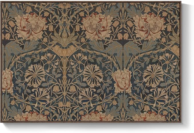 Extra Large Framed William Morris Wall Art for Living Room, Oversized Vintage Painting Print Canvas Artwork for Walls, Horizontal Floral Botanical Picture Bedroom Hallway Office Wall Decor, 72x48 Inch
