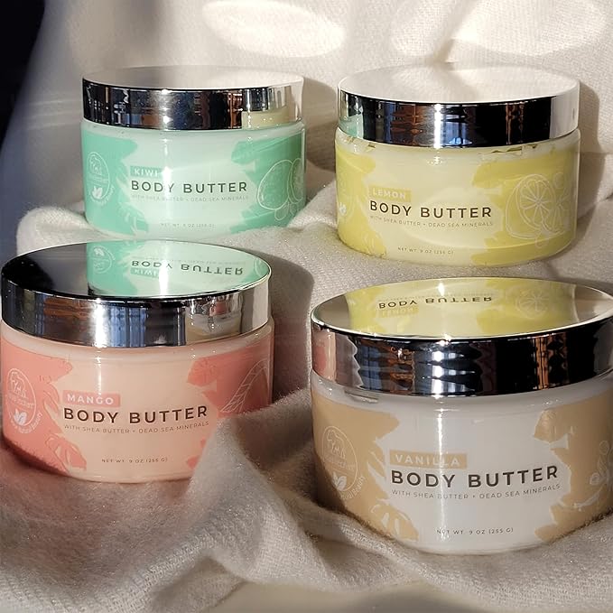 Natural Elephant Body Butter with Shea Butter, Dead Sea Minerals & Vitamin E - Luxurious Moisturizer, Hydrating Cream, Cruelty-Free, Paraben-Free, 9 oz (Lemon)