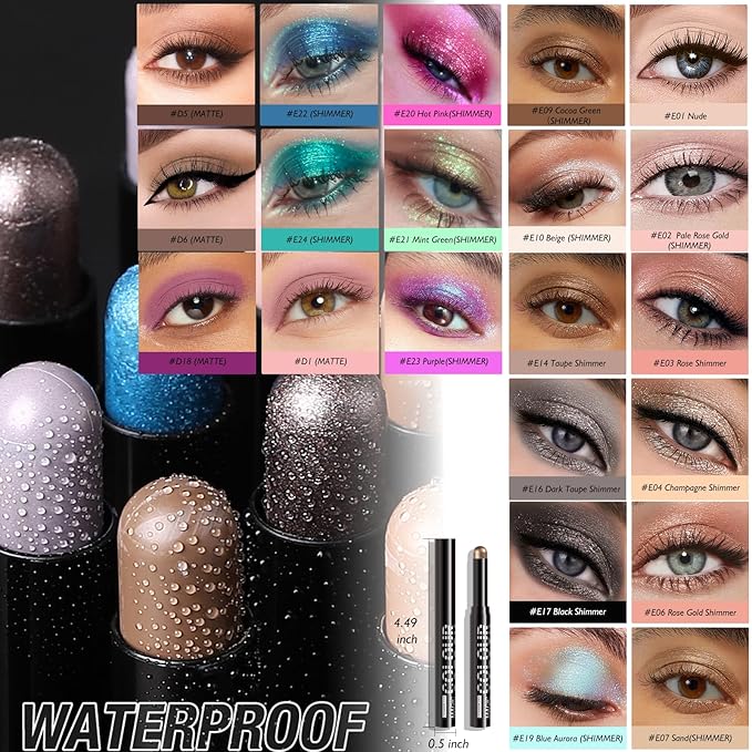 Purple Eyeshadow Stick - Long Lasting Cream Matte Eyes Shadow Pencil Buildable Brightener Crayon Eyeliner Highlighter Makeup, Lightweight Waterproof & Smudge Proof for Easy Quick Application