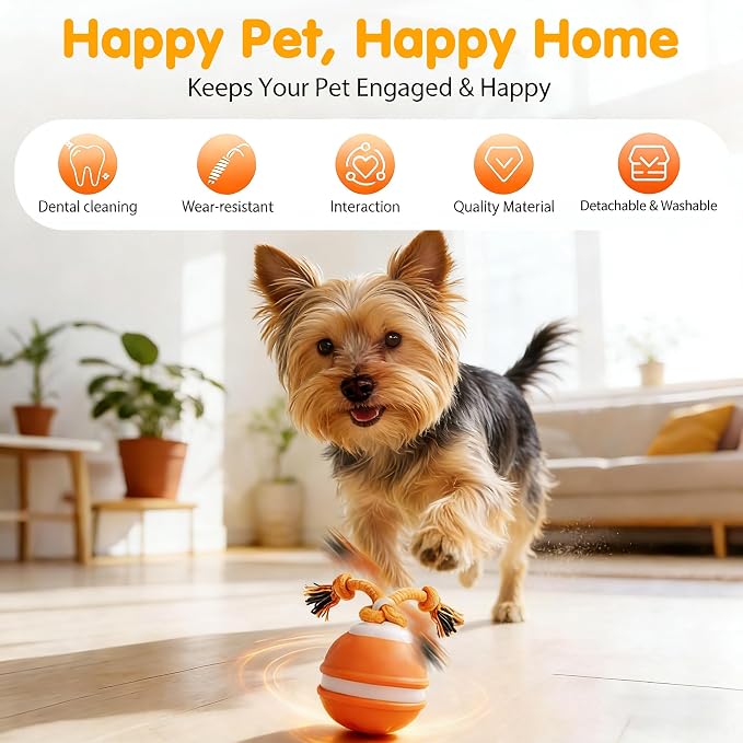 Dog Toys,Interactive Dog Toys,Automatic Moving Activated Dog Toy(Blue) | Upgraded Chase Buddy Dog Toy,Dog Balls with Squeaky for Small/Medium Dogs,Indoor Outdoor Pet Exercise Toy for Keep Them Busy