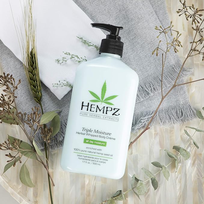 Hempz Triple Moisture Body Moisturizer,17 Oz – Hydrating Lotion Rich with Minerals,Vitamin C,& Hempseed Oil to Nourish & Repair Extremely Dry or Sensitive Skin for Body,(Pack of 2)