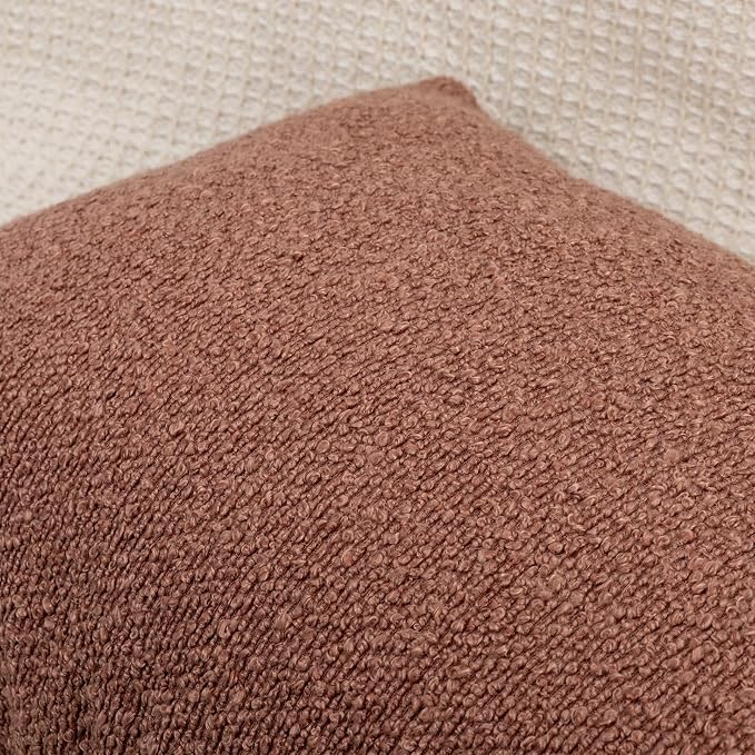 JoraLion 14x36 inch Boucle Lumbar Pillow Cover, Coral Woven Texture Neutral Long Pillow Cover Breathable Cushion Case for Couch Sofa Bed Living Room Home Decor (Cover Only)