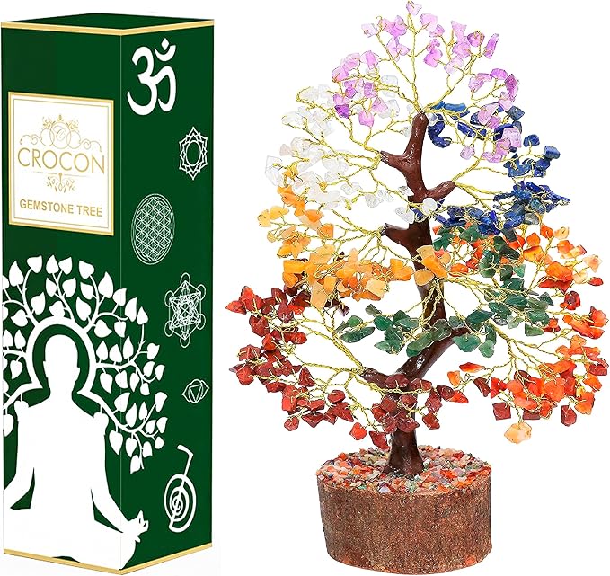 valentines day gifts 7 Chakra Healing Crystal Tree of Life, Feng Shui Crystal Tree for Good Luck, Helps in Positive Energy Reiki Healing Gifts for Women and Mom Birthday house warming gifts new home