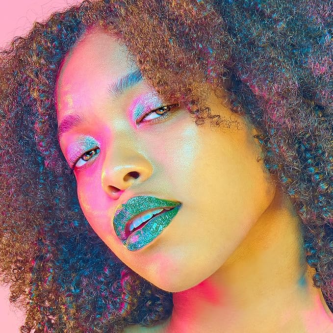 UNICORN SNOT Quiet Riot Glitter Lip Duo | 2-in-1 Set: Matte Lipstick & Plastic-Free Glitter | 0.15oz Green Lipstick & 0.16oz Gloss, Aura