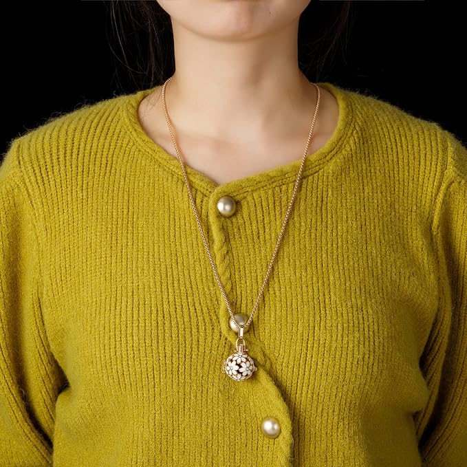 Essential Oil Diffuser Necklace Red Chrysanthemum Rhinestones Copper Aromatherapy Pendant Locket with 7pcs Lave Rocks Stone and 2pcs 27 Inch Gold Chain Jewelry for Women TeenGirls