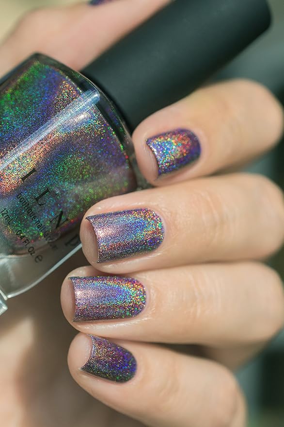 ILNP Charmed - Royal Plum Ultra Holographic Nail Polish, Chip Resistant Manicure, Non-Toxic, Vegan, Cruelty Free, 12ml