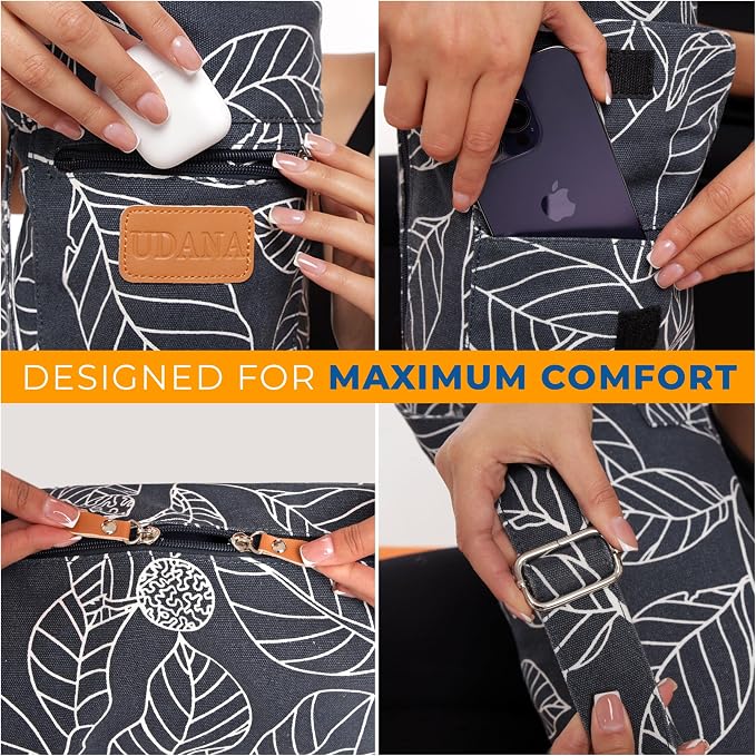 UDANA Canvas Yoga Mat Bag for Women & Men, Full-Zip Carrier with 3 Pockets & Adjustable Strap, Stylish Gym & Pilates Bag β Available in Multiple Sizes