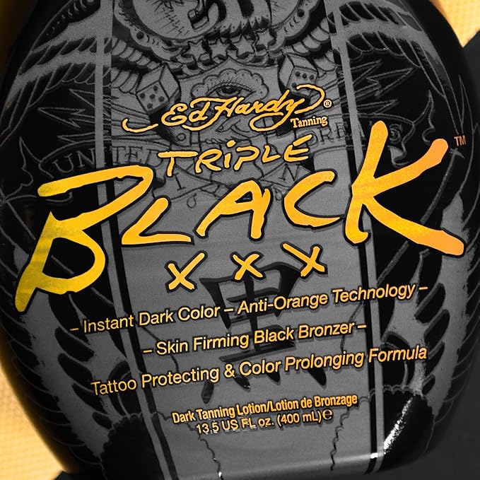 Ed Hardy BLACK XXX Instant Dark Color Tanning Lotion, 13.5 oz