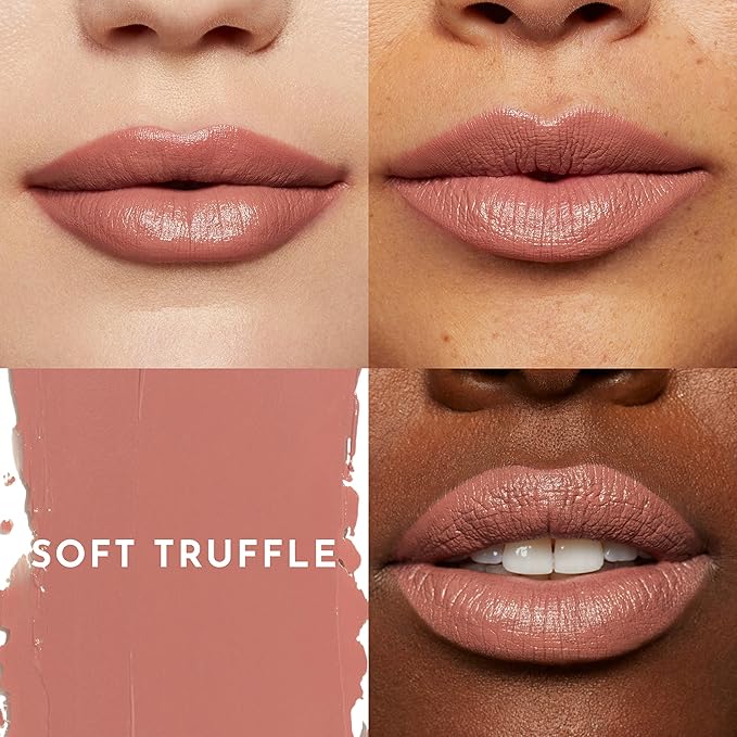 Lawless Women's Forget the Filler Lip-Plumping Line-Smoothing Satin Cream Lipstick, Soft Truffle, Pink, 0.1 Ounce