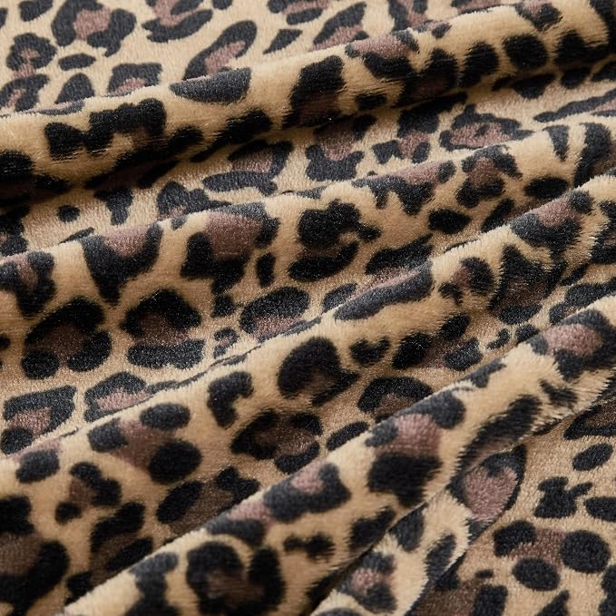 Edenleaf Leopard Print Blanket Fleece Throw for Bed Sofa Travel and Camping, Super Soft Cozy Fluffy Plush Cheetah Print Blanket for All Seasons 50"x60" (Mocha Brown)