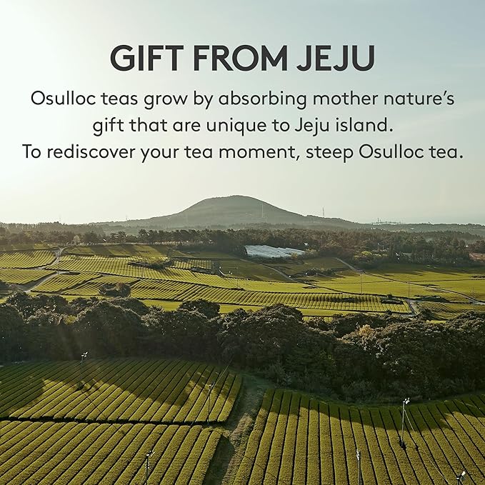 OSULLOC Premium Tea Collection (40 count, 10 flavors x 4 ea), Self Care Sampler Gift Box, Premium Organic Pure & Blended Tea from Jeju