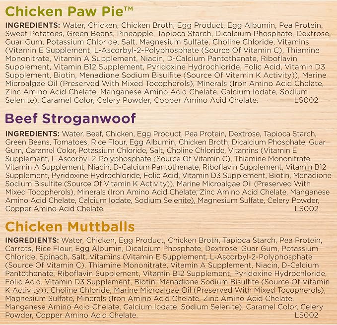 Nutrish Hearty Recipes Wet Dog Food Variety Pack, 8 oz. Tubs (Rachael Ray) | Contains 2 Packs of 6 Tubs, Includes 3 Delicious Flavors of Chicken Paw Pie, Beef Stroganwoof & Chicken Muttballs