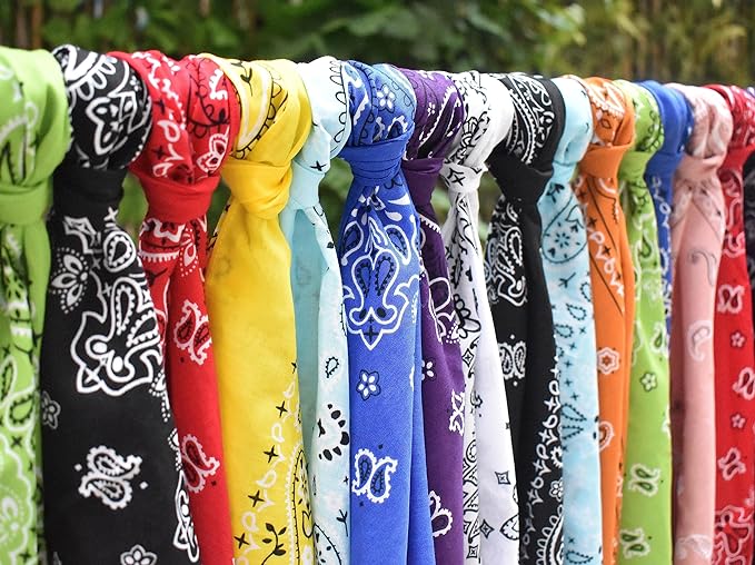 Gift Packaging Bandana for Men Women - 100% Cotton, Paisley, 22x22 In, 1 Pack - Large Bandanna Handkerchief Cowboy Hanky