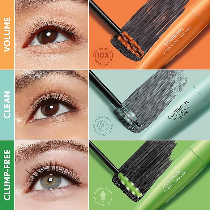 CoverGirl Lash Blast Volume Waterproof Mascara Makeup, Long-Wearing, Smudge-Proof, Cruelty Free, Very Black, 1 Count
