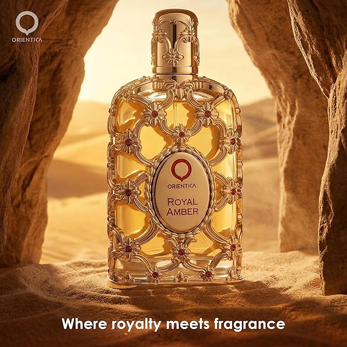 Orientica Luxury Collection Royal Amber Eau De Parfum 2.7oz / 80ml - Bergamot, Melon, Pineapple, Fruity, Gourmand, Amber, Woody, Vanilla, Musk - Arabic Perfume for Women & Men